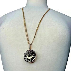 Gold and black necklace, women’s jewelry pendant chain